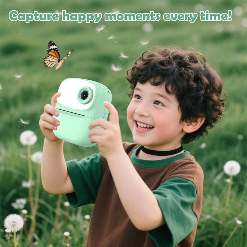 ICONLINK Kids Camera Instant Print for Kids with Mirror, HD Dual-Lens Selfie Digital Camera with 3 Rolls Print Paper & 32GB Card, Holiday Birthday Gifts Toys for Girls Boys Toddler. (Green) - Image 4